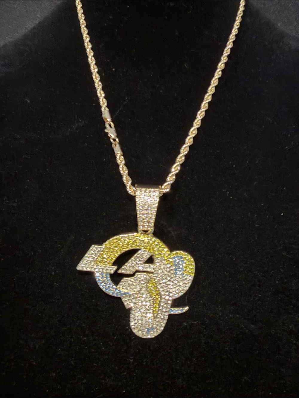 Gold plated Pave Rocket Pendant Necklace Jewelry chain size 24 inch
